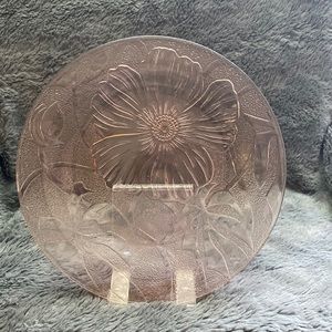 Set of 6 vintage Pink Textured Dishes with embossed flower